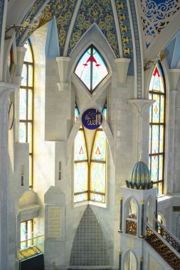 Kazan, Rusya - Ağustos, 21, 2018: iç Kul Şerif Camii Kazan Kremlin, Rusya
