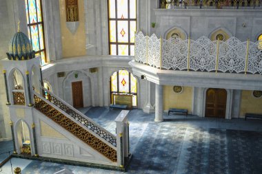 Kazan, Rusya - Ağustos, 21, 2018: iç Kul Şerif Camii Kazan Kremlin, Rusya