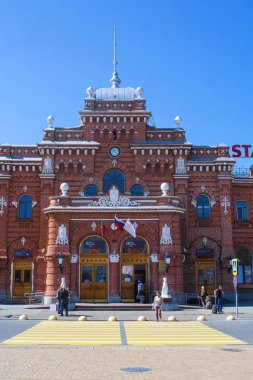 Kazan, Rusya - Ağustos, 20, 2018: yaklaşım Tren İstasyonu, Kazan, Rusya Federasyonu