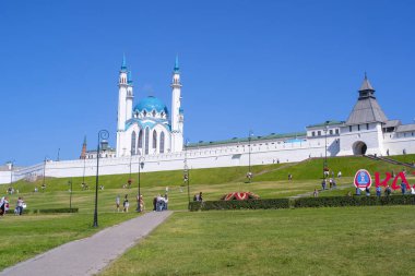 Kazan, Rusya - Ağustos, 21, 2018: Kazan Kremlin, Rusya Kul Şerif Camii