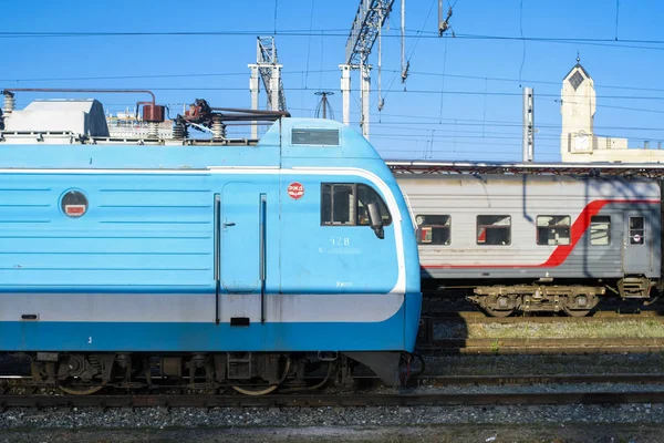 Kazan Federacja Rosyjska Sierpień 2018 Lokomotywy Stacja Kolejowa Kazań Rosja — Zdjęcie stockowe