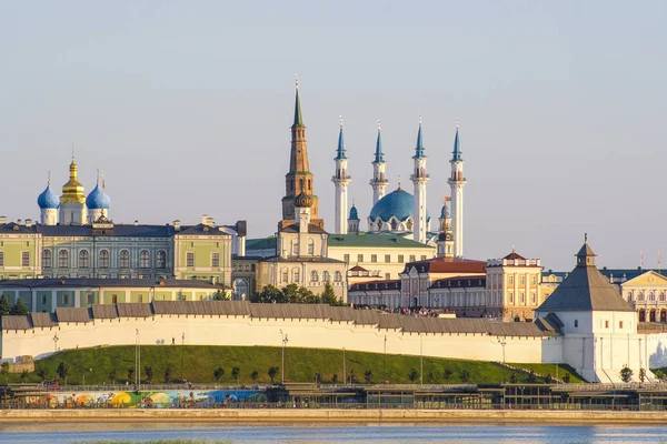 Veiw Kazan Kremlin Desde Orilla Del Río Kazanka —  Fotos de Stock