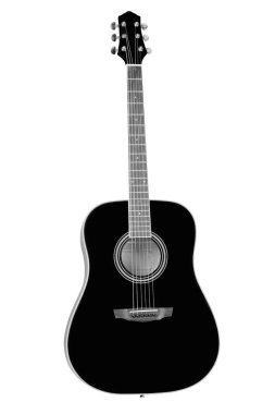 Beyaz arkaplan altında bir gitar görüntüsü