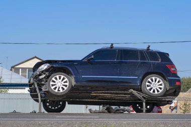 Chehov, Rusya - Ağustos, 25, 2018: trafik kazası Chehov, Rusya Federasyonu