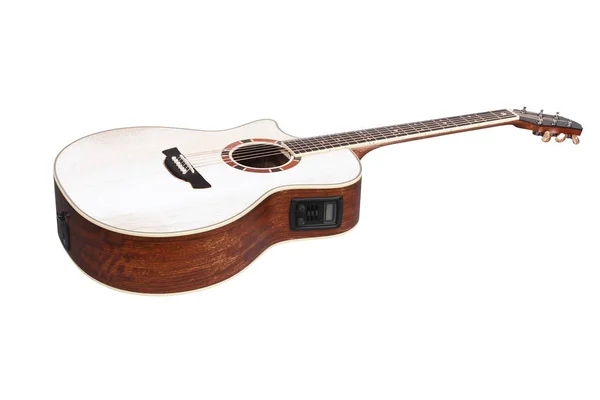 Imagem Uma Guitarra Sob Fundo Branco — Fotografia de Stock