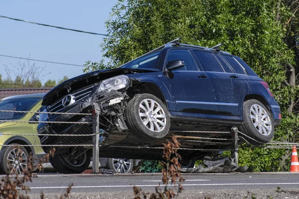Chehov Rusland Augustus 2018 Auto Ongeluk Chehov Rusland — Stockfoto