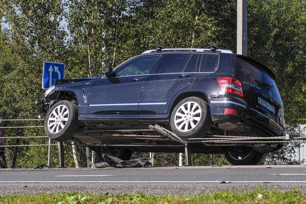 Chehov, Rusya - Ağustos, 25, 2018: trafik kazası Chehov, Rusya Federasyonu