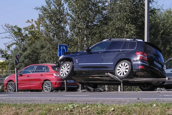 Chehov Rusland Augustus 2018 Auto Ongeluk Chehov Rusland — Stockfoto