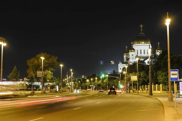 Moskova Rusya Ağustos 2018 Gece Trafik Moskova Rusya — Stok fotoğraf