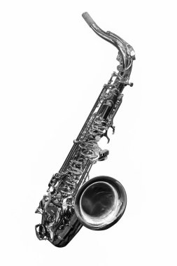 bir saksafon izole altında beyaz bir arka plan görüntüsü