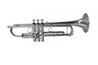 trompet altında beyaz bir arka plan görüntüsü