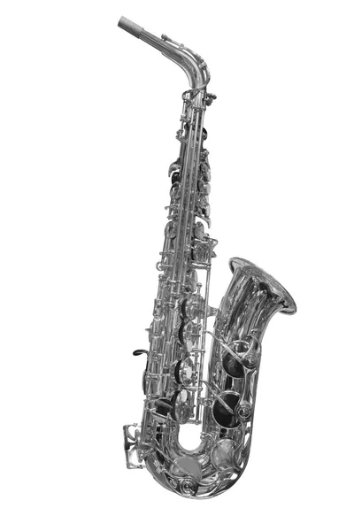 Imagem Saxofone Isolado Sob Fundo Branco — Fotografia de Stock