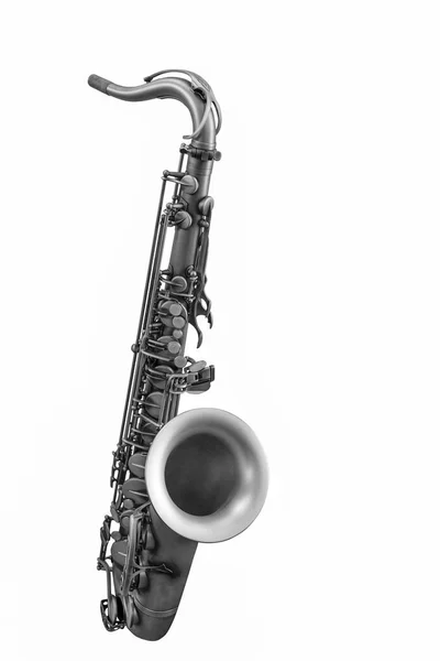 Het Beeld Van Een Saxofoon Geïsoleerd Onder Een Witte Achtergrond — Stockfoto