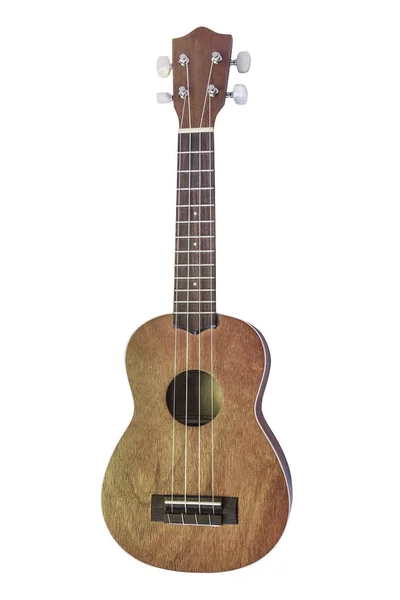 Das Bild Einer Hawaiianischen Gitarre Unter Dem Weißen Hintergrund — Stockfoto