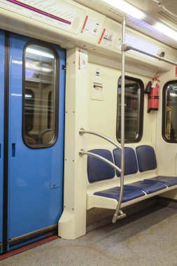 Moskova, Rusya - Ağustos, 31, 2018: Moskova metro treninin Teknik Direktörü 