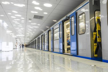 Moskova, Rusya - Ağustos, 31, 2018: Metro Tren İstasyonu Solntsevo, Moskova, Rusya