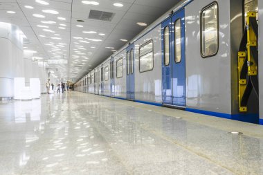 Moskova, Rusya - Ağustos, 31, 2018: Metro Tren İstasyonu Solntsevo, Moskova, Rusya