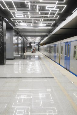 Moskova, Rusya - Ağustos, 31, 2018: Metro Tren İstasyonu Govorovo, Moskova, Rusya