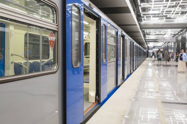 Moskova, Rusya - Ağustos, 31, 2018: Metro Tren İstasyonu Govorovo, Moskova, Rusya