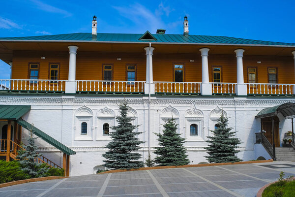Nizhny Novgorod, Russia - August, 20, 2018: ancient building in Pechersky monastery in Nizhny Novgorod, Russia