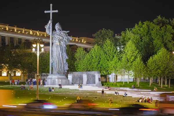 Москва Серпня 2018 Роки Пам Ятник Князю Володимиру Москва — стокове фото