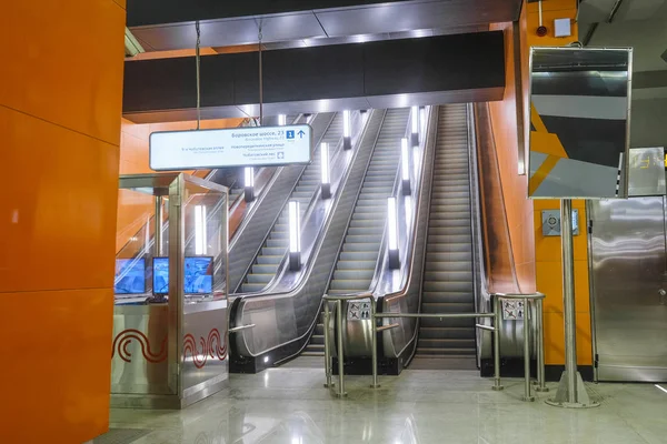 지하철 Borovskoye Shosse 모스크바 러시아에서의 모스크바 러시아 2018 인테리어 — 스톡 사진