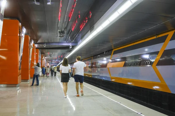 Moscow Russia August 2018 Interior Subway Station Borovskoye Shosse Moscow — Stock Photo, Image