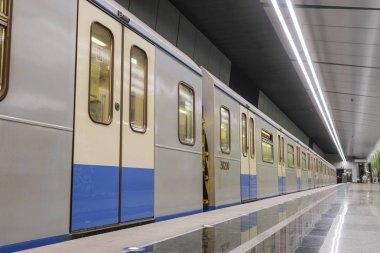 Moskova, Rusya - Ağustos, 31, 2018: Metro Tren İstasyonu Ramenky, Moskova, Rusya