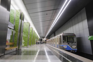 Moskova, Rusya - Ağustos, 31, 2018: Metro Tren İstasyonu Ramenky, Moskova, Rusya