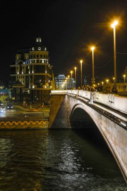 Moskova, Rusya - Eylül, 3, 2018: Moskova gece cityscape