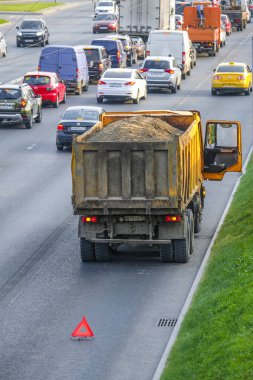 Moskova, Rusya - Eylül, 4, 2018: trafik sıkışıklığı, Moskova, Rusya