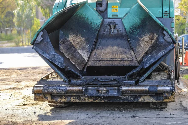 Asphaltverdichter Aus Nächster Nähe — Stockfoto