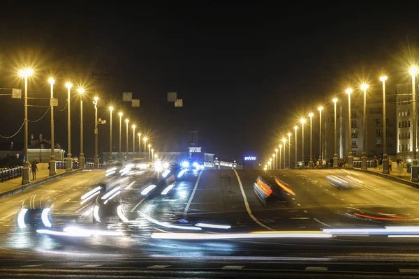 Moscow Russia September 2018 Night Traffic Moscow Russia — Stock Photo, Image