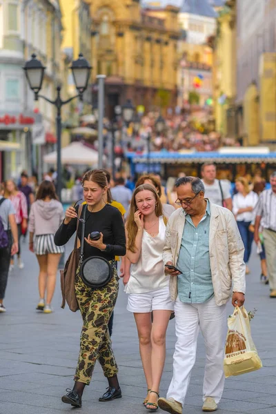 Moskova Rusya Eylül 2018 Yayalar Moskova Sokağı Kuznetsky Üzerinde — Stok fotoğraf