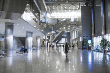 Moskova, Rusya - Eylül, 12, 2018: iç Moskova Crocus Exhebitional Merkezi