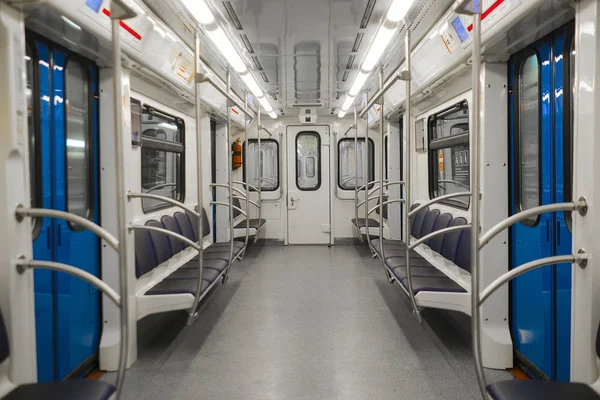 Moscú Rusia Agosto 2018 Interior Una Carroza Metro Moscú Rusia — Foto de Stock