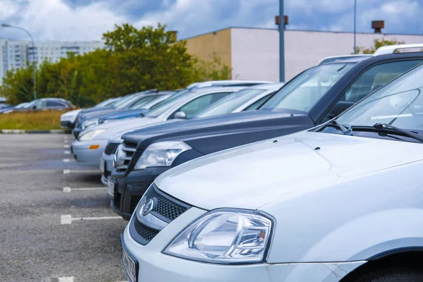 Moskwa Rosja Września 2018 Samochody Parkingu Park Ride Parking Podstawne — Zdjęcie stockowe