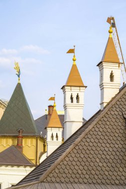 Moskova, Rusya - Eylül, 7, 2018: çatılar merkezi Moskova'da bir eski evlerin