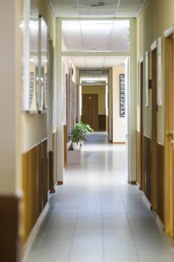 Moskova, Rusya - Eylül, 24, 2018: Moskova kurtbağrı okul koridorunda içinin