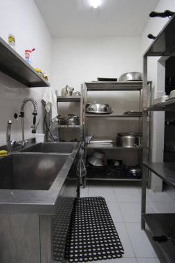 Moskova, Rusya - Eylül, 24, 2018: İç Moskova kurtbağrı okulda profesyonel mutfak