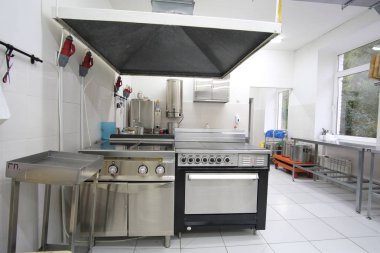 Moskova, Rusya - Eylül, 24, 2018: İç Moskova kurtbağrı okulda profesyonel mutfak