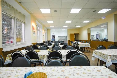 Moskova, Rusya - Eylül, 24, 2018: Moskova kurtbağrı okul bir kafede içinin