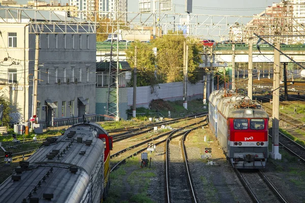 Москва Россия Сентября 2018 Года Поезда Москве Россия — стоковое фото