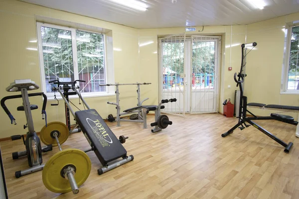 Moscou Rússia Setembro 2018 Interior Uma Sala Fitness Escola Privet — Fotografia de Stock