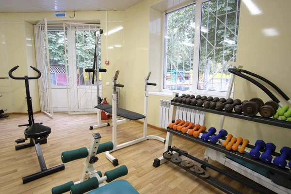 Moscou Rússia Setembro 2018 Interior Uma Sala Fitness Escola Privet — Fotografia de Stock