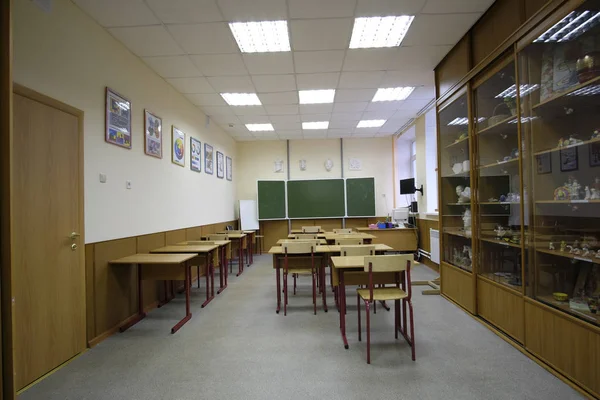 Moskva Ryssland September 2018 Interiör Modern Skola Klassrum Moskva Priver — Stockfoto