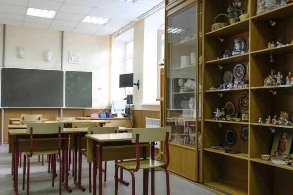 Moscú Rusia Septiembre 2018 Interior Una Escuela Moderna Escuela Fluvial —  Fotos de Stock