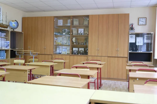 Moskva Ryssland September 2018 Interiör Modern Skola Klassrum Moskva Priver — Stockfoto