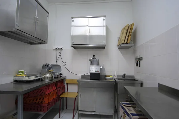 Moskau Russland September 2018 Einrichtung Einer Professionellen Küche Der Ligusterschule — Stockfoto