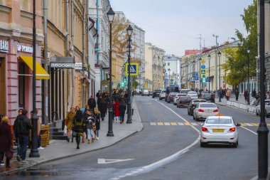 Moskova, Rusya - Ekim, 11, 2018: kaldırım, merkezi Moskova'da olduğunu.